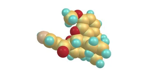 Nicocodeine molecular structure isolated on white Stock Illustration