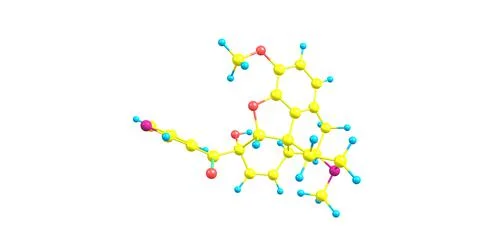 Nicocodeine molecular structure isolated on white Stock Illustration