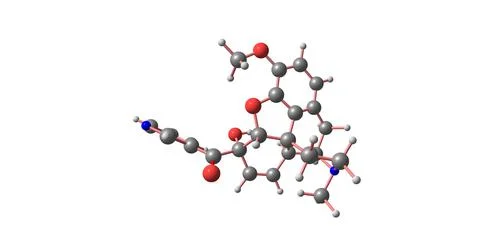 Nicocodeine molecular structure isolated on white Stock Illustration