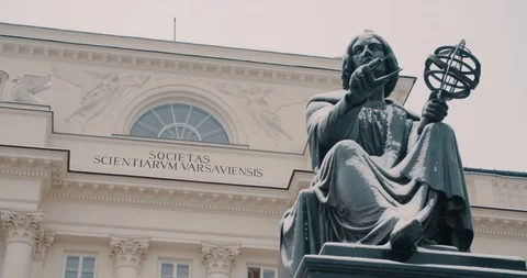 Nicolas Copernicus Monument Close Up - Warsaw, Poland (4K) Stock Footage 101293899
