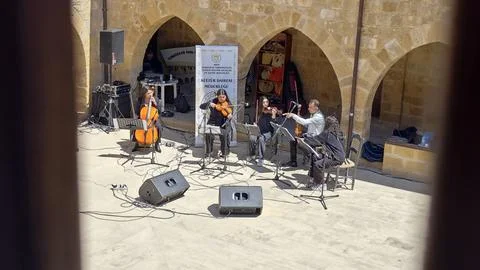 Nicosia Cyprus, 2025/04/12  Classical concert activity photo in old city Nicosia 스톡 사진