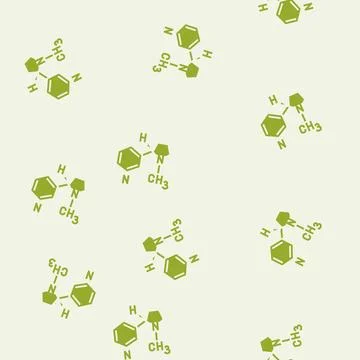 Nicotine formula glyph seamless pattern Stock Illustration
