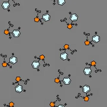 Nicotine formula vector seamless pattern Stockillustratie
