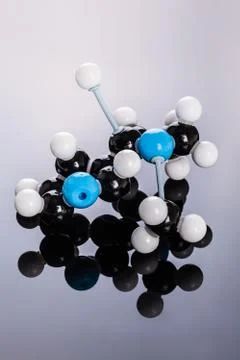 Nicotine molecular structure model Stock Photos