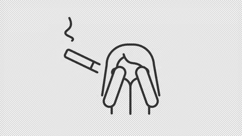 Nicotine as panic trigger line animation Stock Footage 300439549