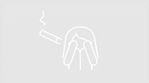 Nicotine as panic trigger white line animation Stock Footage 300539771