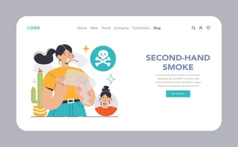 Nicotine Replacement Therapy web or landing. Woman showcases patch Stock Illustration