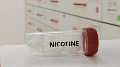 NICOTINE tablets for support smoking cessation Stock Photos