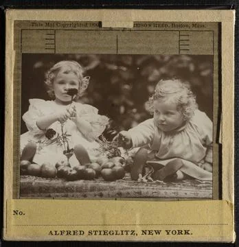 Nieces - Flora holding flower, and Hedwig Made 1891 1901 United States. La... Stock Photos