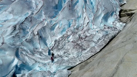 Nigardsbreen. A glacier arm of the large Jostedalsbreen glacier. Stock Footage 92835670