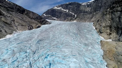Nigardsbreen. A glacier arm of the large Jostedalsbreen glacier. Stock Footage 92835808