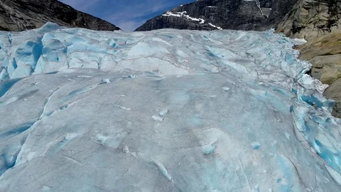 Nigardsbreen. A glacier arm of the large Jostedalsbreen glacier. Stock Footage 92835856
