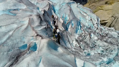 Nigardsbreen. A glacier arm of the large Jostedalsbreen glacier. Stock Footage 92836856