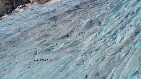 Nigardsbreen. A glacier arm of the large Jostedalsbreen glacier. Stock Footage 92840567