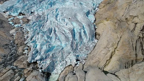 Nigardsbreen. A glacier arm of the large Jostedalsbreen glacier. Stock Footage 92840718