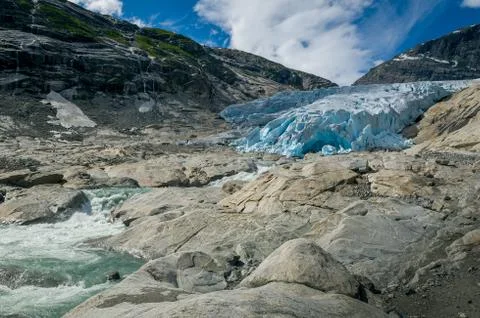 Nigardsbreen Glacier river Stock Photos