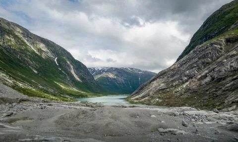 Nigardsbreen valley landscape Stock Photos