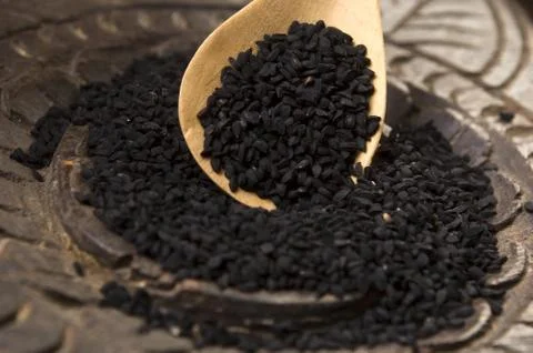 Nigella seeds Stock Photos