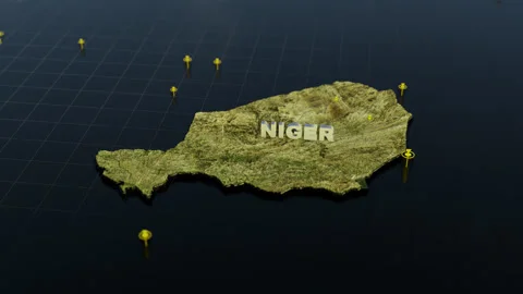 Niger 3D Map With Animation Stock Footage 308951606