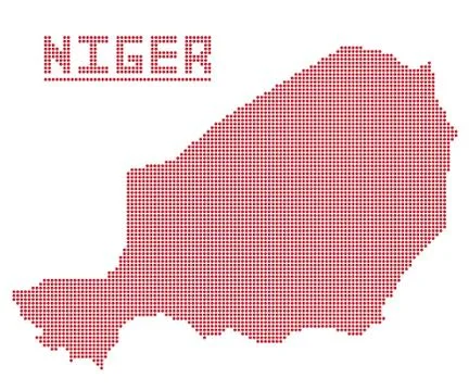 Niger Africa Dot Map Stock Illustration