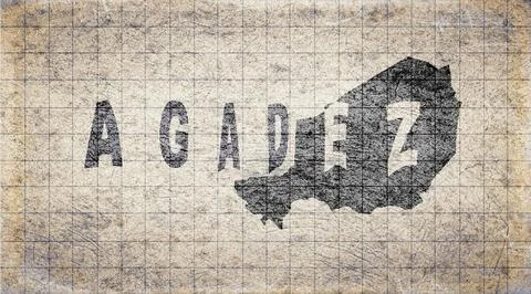 Niger Agadez Typography Map Stock Illustration