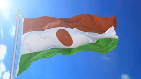 Niger animated flag pack in 3D and isolated background Stock Footage 119979855
