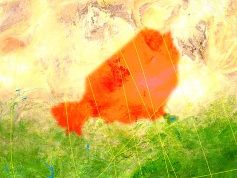Niger on Earth with network Stock Illustration
