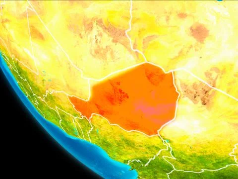 Niger on Earth from space Stock Illustration