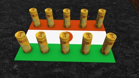 Niger Flag - 500 Currency Concept - 2 Video stock 270146069