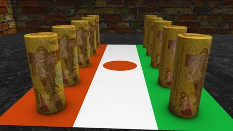 Niger Flag - 500 Currency Concept - 3 Stock Footage 270146946