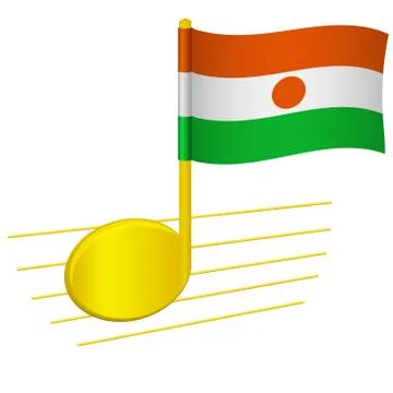 Niger flag and musical note Stock Illustration