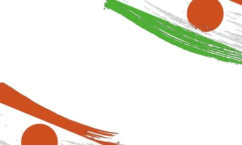 Niger Flag with Brush Stroke Effect, Grunge brush stroke. Watercolor painti.. Stock Illustration