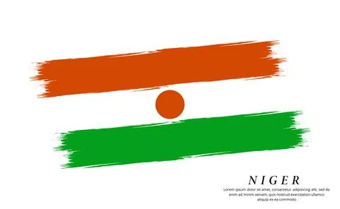 Niger flag brush vector background. Grunge style country flag of Niger brus.. Stock Illustration