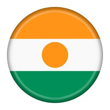 Niger flag button 3d illustration Stock Illustration