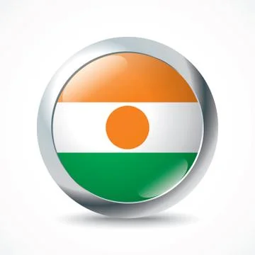 Niger flag button Stock Illustration
