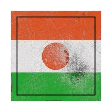 Niger flag in concrete square Stock Illustration