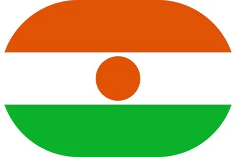 Niger flag in flat oval design Illustrazione stock