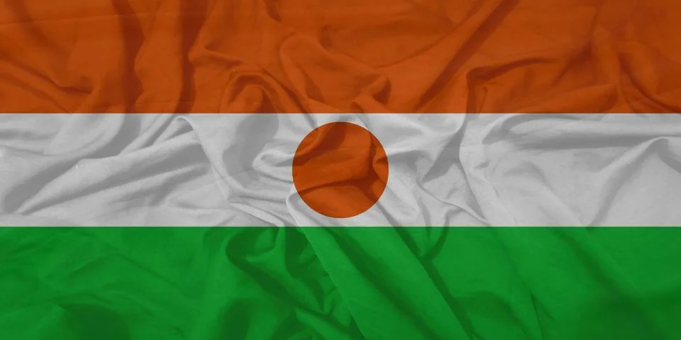 Niger  Flag floating wind wave Stock Photos