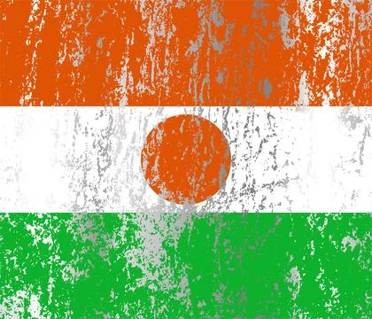 Niger flag with grunge effect. Stock Illustration