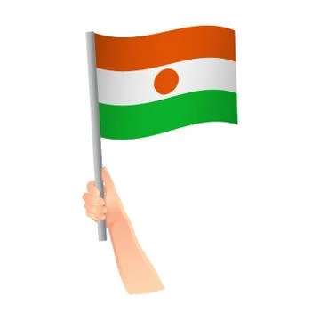 Niger flag in hand icon Stock Illustration