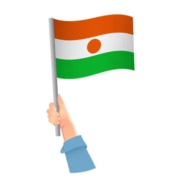Niger flag in hand icon Stock Illustration
