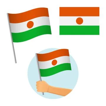 Niger flag in hand Stock Illustration