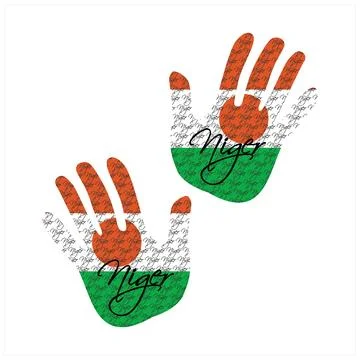 Niger flag hand vector Stock Illustration