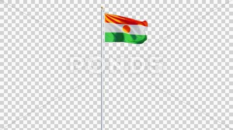 Niger flag, long shot, isolated with alpha channel Stock Photos