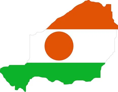Niger Flag in Map, Niger Map with Flag, Country Map, Niger Map with Flag, N.. Illustrazione stock