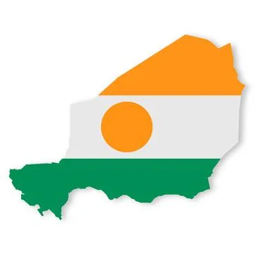 Niger flag map on white background with clipping path 3d illustration Stock Illustration