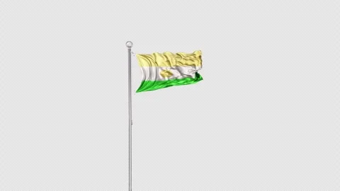Niger   Flag Pole  Animation Include Alpha 3D Rendering Video stock 283039952