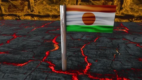 Niger Flag Post - Orbiting Shot Video stock 270913734