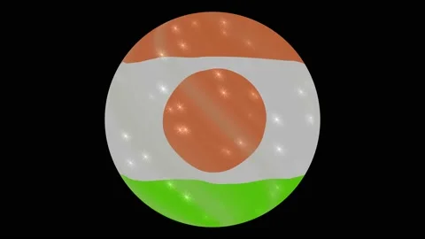 Niger flag in a round ball rotates. Flicker and shine. Animation loop Stock Footage 145799722