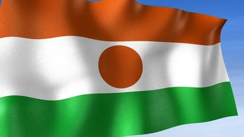 Niger Flag - Set of 3 Angles with Masks [3WaveSeries] Stock Footage 106046162